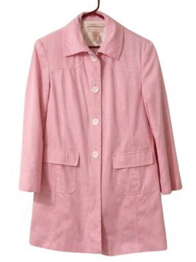 BANDOLINO Y2K Pink Jacket Trench Lined Lightweight W Buttons